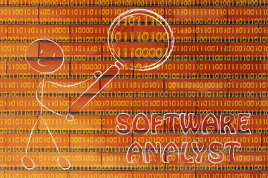 Man inspecting binary code