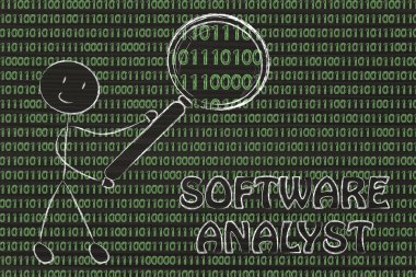 Man inspecting binary code