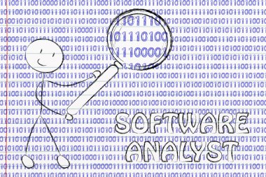 Man inspecting binary code