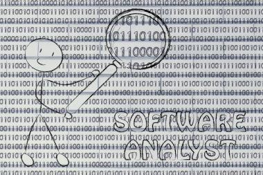 Man inspecting binary code