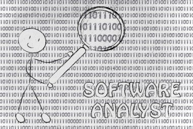 Man inspecting binary code