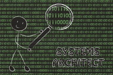 Man inspecting binary code