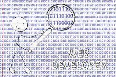 Man inspecting binary code