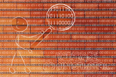Man inspecting binary code