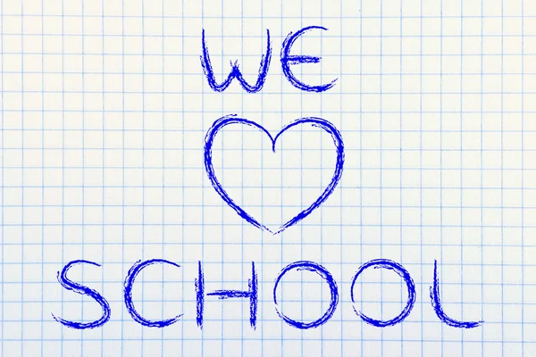 Wij houden van school schrijven — Stockfoto