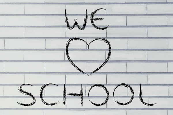 Nós amamos a escola escrita — Fotografia de Stock