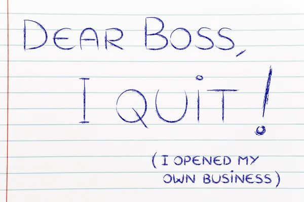Handwritten message to the boss — Stock Photo, Image