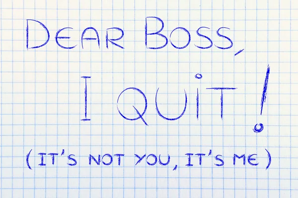 Handwritten message to the boss — Stock Photo, Image