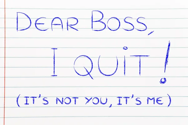 Handwritten message to the boss — Stock Photo, Image