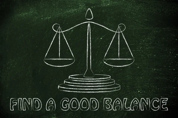 Illustration of an old school balance — Stock Photo, Image