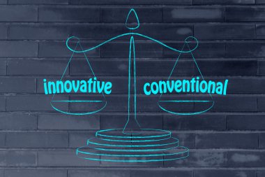 is your business (or product) innovative or conventional? clipart