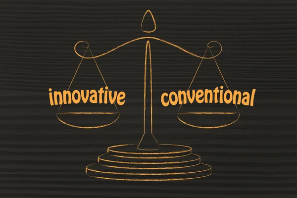 Is your business (or product) innovative or conventional? — Stock Photo, Image