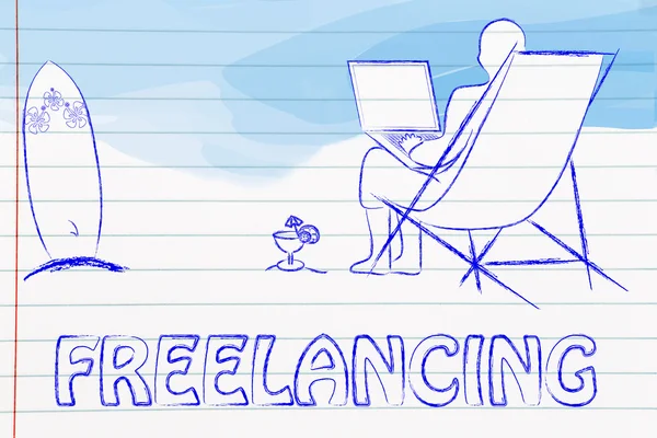 Freelancing work illustration — Stok fotoğraf