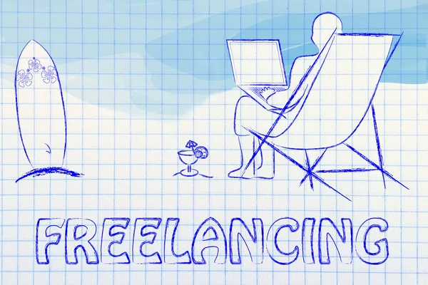 Freelancing work illustration — Stok fotoğraf