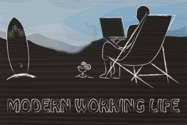 Modern working life illustration