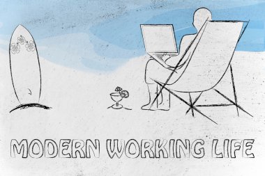 Modern working life illustration
