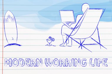 Modern working life illustration clipart