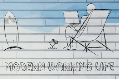 Modern working life illustration