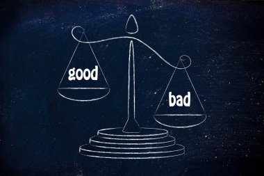 metaphor of balance measuring the positive and the negative