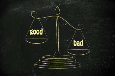 metaphor of balance measuring the good and the bad