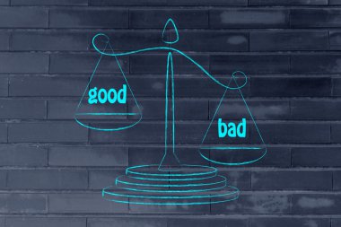 metaphor of balance measuring the good and the bad