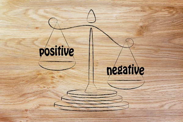 Metaphor of balance measuring the positive and the negative — Stock Image Metaphor of balance measuring the positive and the negative Stock Image