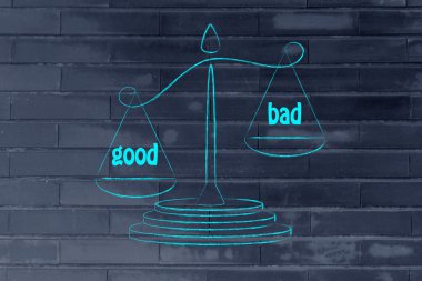 metaphor of balance measuring the good and the bad