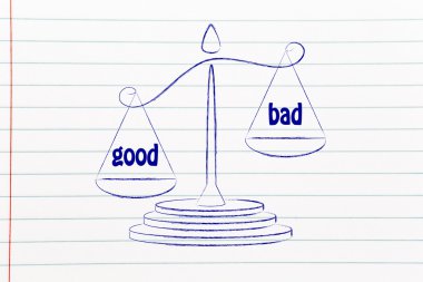 metaphor of balance measuring the good and the bad