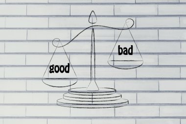 metaphor of balance measuring the good and the bad