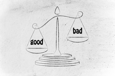 metaphor of balance measuring the good and the bad clipart