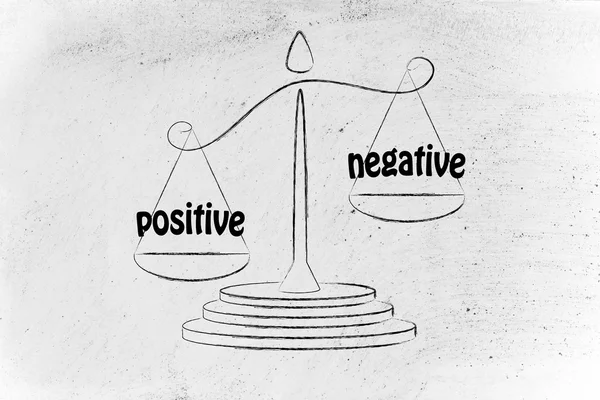 Metaphor of balance measuring the positive and the negative — Stock Fotó