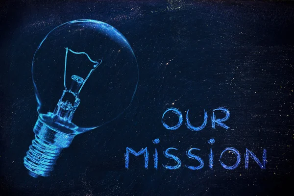 Die brillanten Ideen hinter unserer Mission — Stockfoto