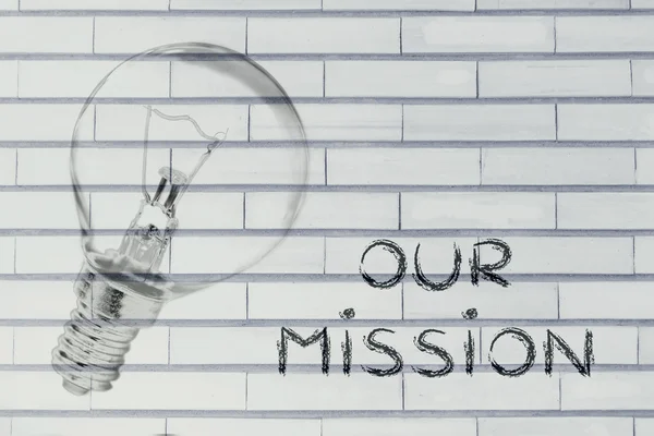 The brilliant ideas behind our mission — Stock Photo, Image