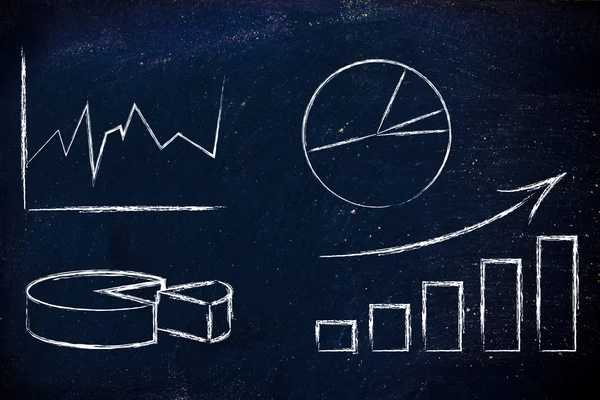 Gráficos e estatísticas ilustração de negócios — Fotografia de Stock