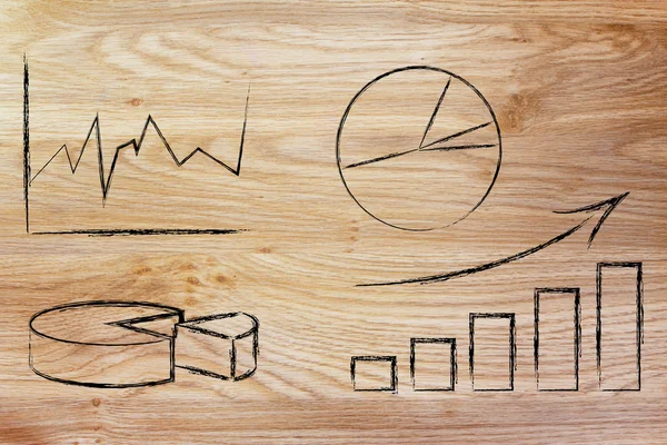 Grafici e statistiche illustrazione aziendale — Foto Stock