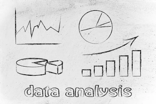 Grafici e statistiche illustrazione aziendale — Foto Stock