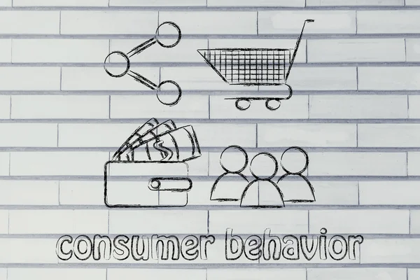 Consumer behavior and analysing big data for marketing — 图库照片