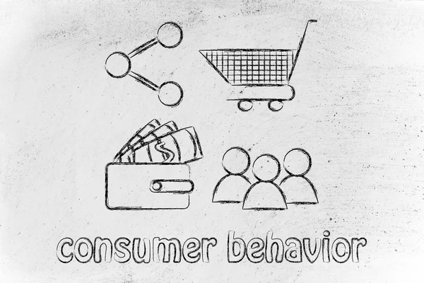Consumer behavior and analysing big data for marketing — 图库照片