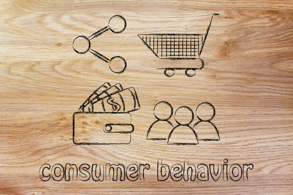 Consumer behavior and analysing big data for marketing — 图库照片