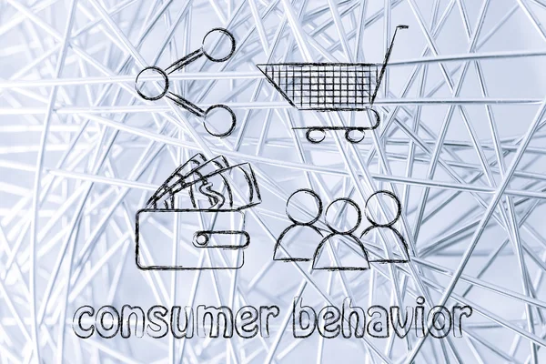 Consumer behavior and analysing big data for marketing — Stock fotografie