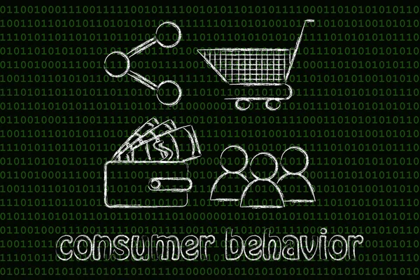 Consumer behavior and analysing big data for marketing — Stock fotografie