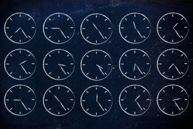 Time management and hours passing by illustration