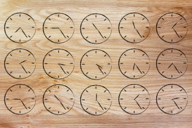 Time management and hours passing by illustration