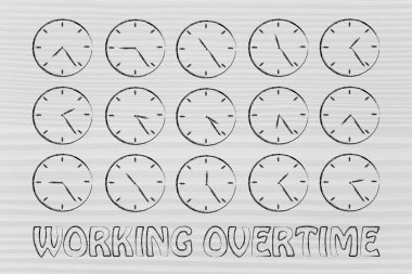 working overtime illustration
