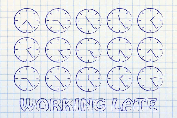 Time management and working late illustration — 图库照片