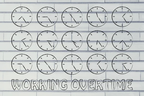 Working overtime illustration — Stock fotografie