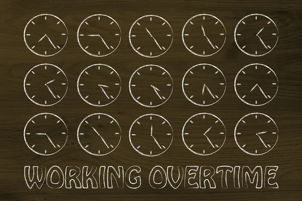 Working overtime illustration — 图库照片