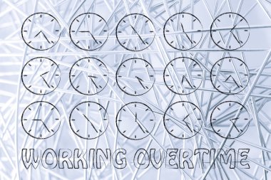 working overtime illustration