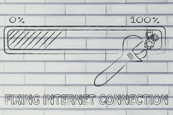 Conceito de fixação de ligação à Internet — Fotografia de Stock