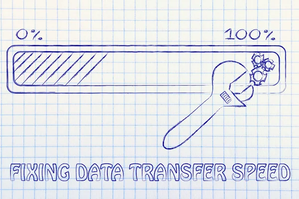 Concepto de fijación de la velocidad de transferencia de datos — Foto de Stock